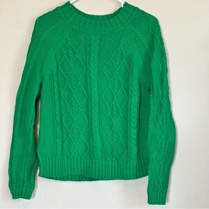 Gap Green Cable Knit Sweater 100%‎ Cotton Womens Small